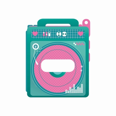 【グッズ-カバーホルダー】ノンキャラオリジナル ときメーク ラジカセ缶バッジフレーム グリーン