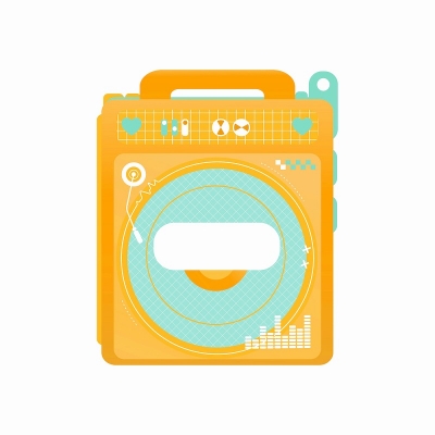 【グッズ-カバーホルダー】ノンキャラオリジナル ときメーク ラジカセ缶バッジフレーム イエロー