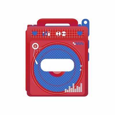 【グッズ-カバーホルダー】ノンキャラオリジナル ときメーク ラジカセ缶バッジフレーム レッド