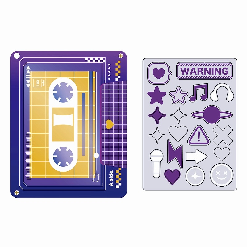 【グッズ-ポーチ】ノンキャラオリジナル ときメーク カセットテープフレーム パープル