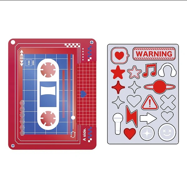 【グッズ-ポーチ】ノンキャラオリジナル ときメーク カセットテープフレーム レッド