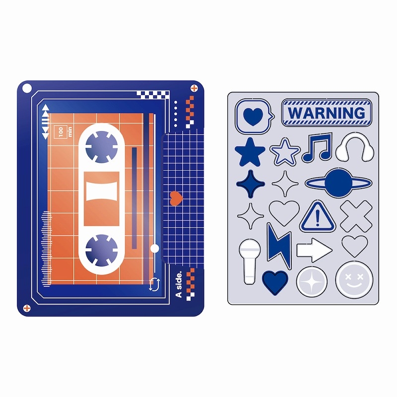 【グッズ-ポーチ】ノンキャラオリジナル ときメーク カセットテープフレーム ブルー