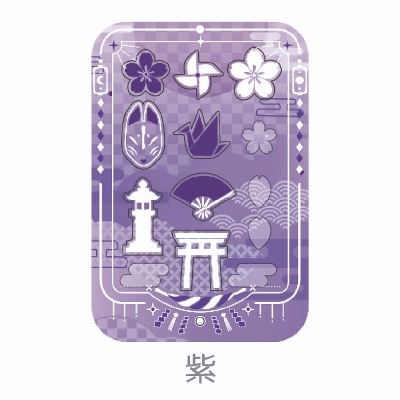 【グッズ-カバーホルダー】ノンキャラオリジナル ときメーク 和風フレーム 紫