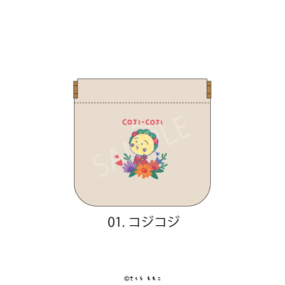 【グッズ-ポーチ】COJI-COJI Flower Break Time イージーオープンスリムポーチ Flower Break Time 01.コジコジ