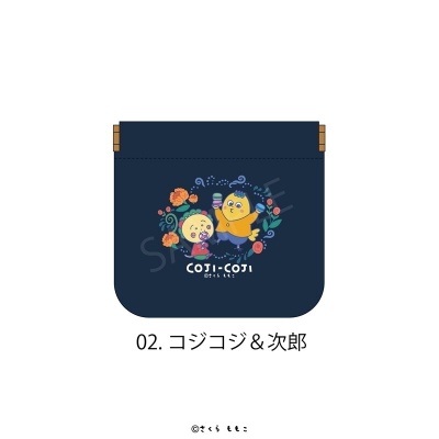 【グッズ-ポーチ】COJI-COJI Flower Break Time イージーオープンスリムポーチ Flower Break Time 02.コジコジ&次郎