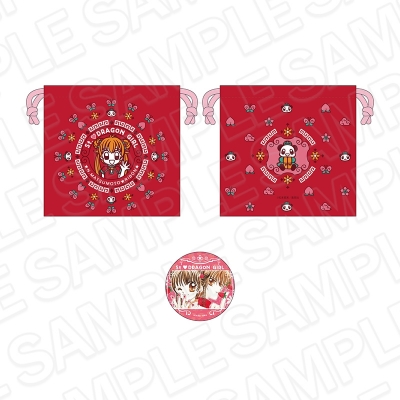 【グッズ-巾着】りぼん70周年記念POP UP SHOP 復刻デザイン風巾着&缶ミラーセット 聖・ドラゴンガール