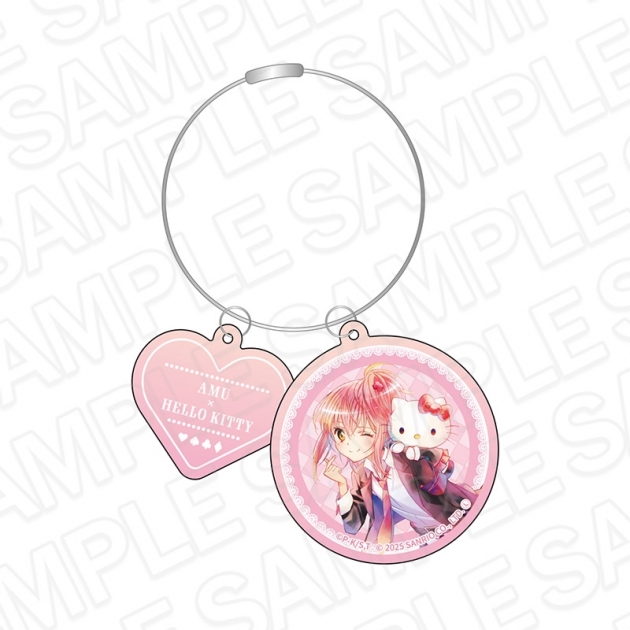 【グッズ-キーホルダー】TVアニメ『しゅごキャラ!』×サンリオキャラクターズ ワイヤーキーホルダー PALE TONE series 日奈森あむ×ハローキティ