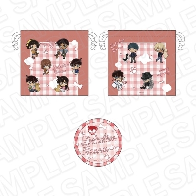 【グッズ-セットもの】名探偵コナン 巾着&缶ミラーセット デフォルメいぬ ver.2