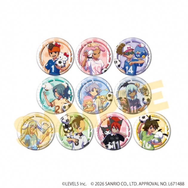 【グッズ-バッチ】イナズマイレブン×サンリオキャラクターズ 缶バッジ06/ブラインド(全10種)(コラボイラスト)