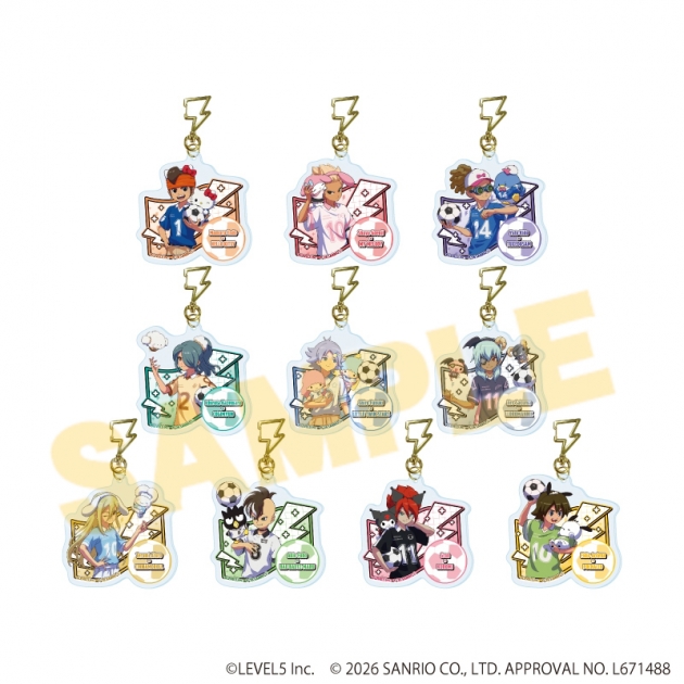 【グッズ-キーホルダー】イナズマイレブン×サンリオキャラクターズ 雷型ナスカン付きアクリルキーホルダー03/ブラインド(全10種)(コラボイラスト)