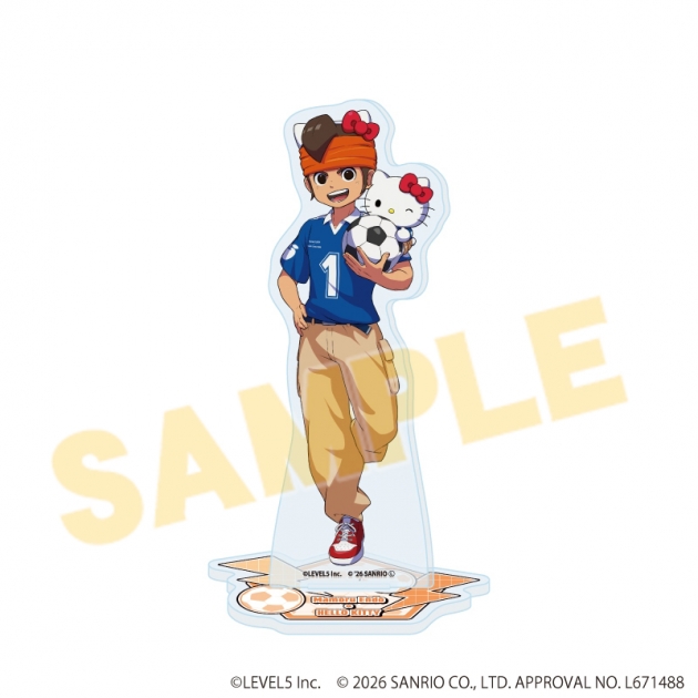 【グッズ-スタンドポップ】イナズマイレブン×サンリオキャラクターズ アクリルスタンド01/円堂守×ハローキティ(コラボイラスト)
