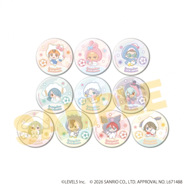 【グッズ-バッチ】イナズマイレブン×サンリオキャラクターズ 缶バッジ07/ブラインド(全10種)(コラボイラスト)