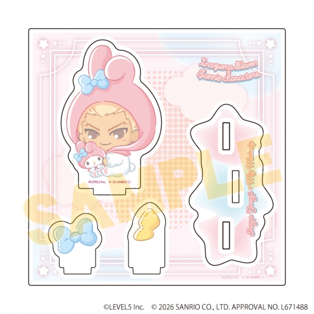 【グッズ-スタンドポップ】イナズマイレブン×サンリオキャラクターズ アクリルスタンドプレート35/豪炎寺修也×マイメロディ(コラボイラスト)