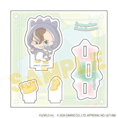 【グッズ-スタンドポップ】イナズマイレブン×サンリオキャラクターズ アクリルスタンドプレート41/不動明王×バッドばつ丸(コラボイラスト)