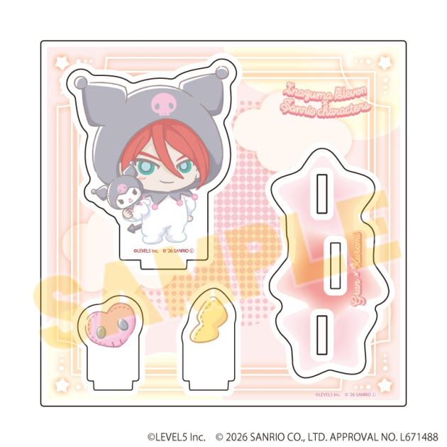 【グッズ-スタンドポップ】イナズマイレブン×サンリオキャラクターズ アクリルスタンドプレート42/グラン×クロミ(コラボイラスト)