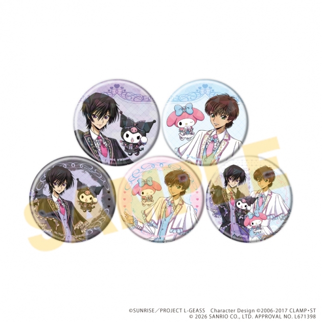 【グッズ-バッチ】コードギアス×サンリオキャラクターズ ホログラム缶バッジ(57mm)01/ブラインド(全5種)(コラボイラスト)