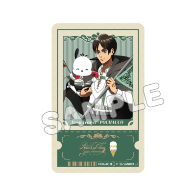 進撃の巨人×サンリオキャラクターズ ダイカットスマホステッカー エレン×ポチャッコ