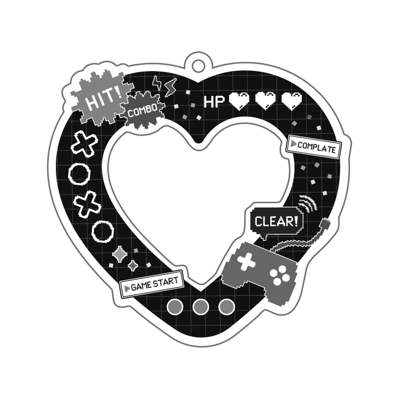 【グッズ-キーホルダー】ノンキャラオリジナル デコフレームキーチェーン・ハートブラック