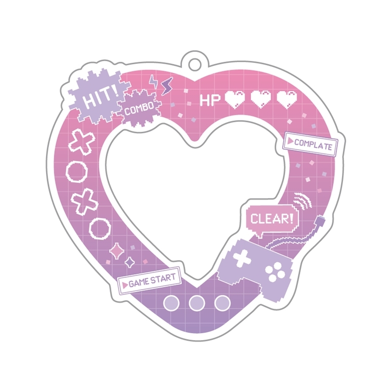 【グッズ-キーホルダー】ノンキャラオリジナル デコフレームキーチェーン・ハートピンク