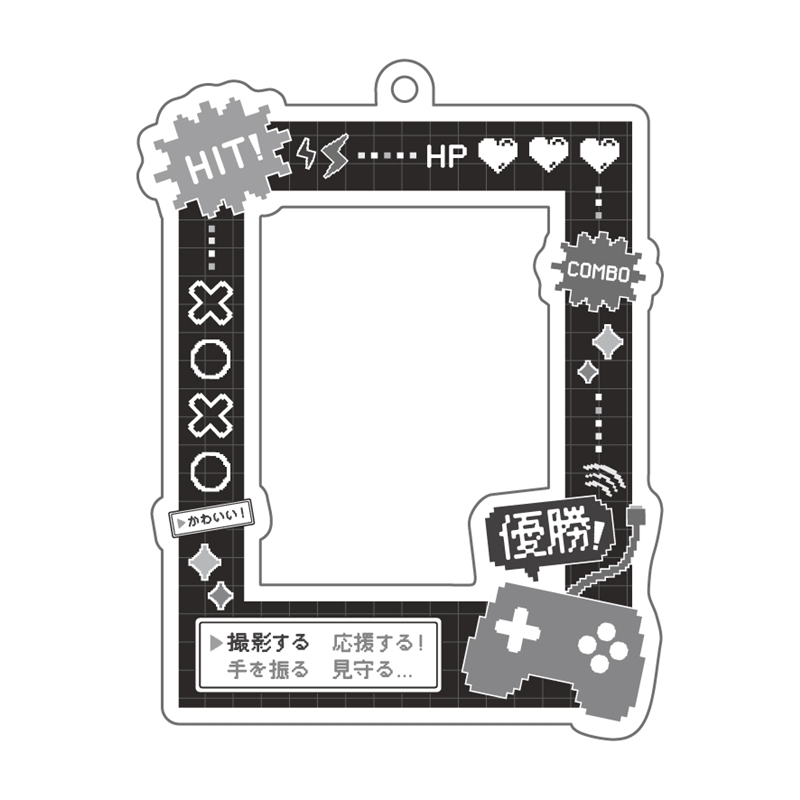 【グッズ-キーホルダー】ノンキャラオリジナル デコフレームキーチェーン・スクエアブラック