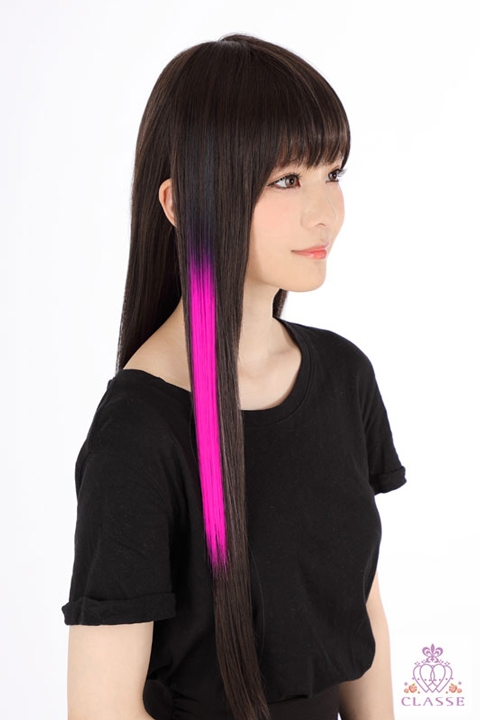 コスプレ ウィッグサポート ワンタッチメッシュエクステ ブラック ピンク アニメイト