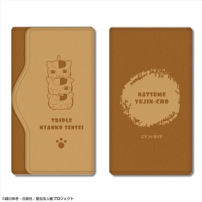 【グッズ-キーケース】夏目友人帳 レザーキーケース デザイン02(トリプルニャンコ先生/A)【再販】