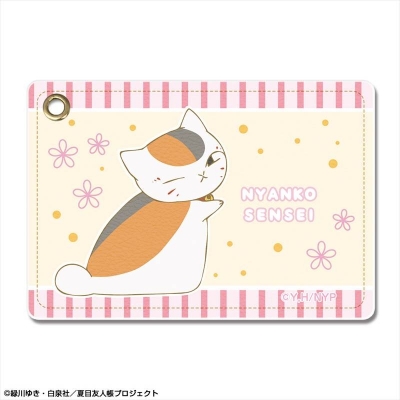 【グッズ-パスケース】夏目友人帳 レザーパスケース Ver.2 デザイン01(ニャンコ先生/A)【再販】