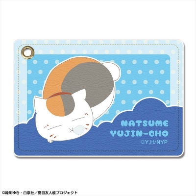 【グッズ-パスケース】夏目友人帳 レザーパスケース Ver.2 デザイン02(ニャンコ先生/B)【再販】