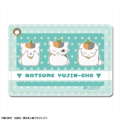 【グッズ-パスケース】夏目友人帳 レザーパスケース Ver.2 デザイン04(トリプルニャンコ先生/B)【再販】