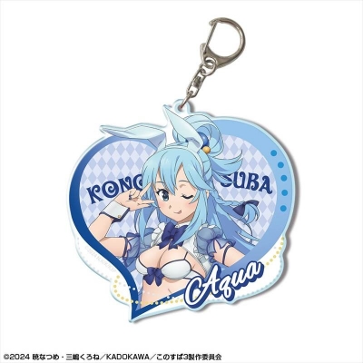【グッズ-キーホルダー】この素晴らしい世界に祝福を!3 ビッグアクリルキーホルダー デザイン01(アクア/バニー風水着ver.)【描き下ろし】