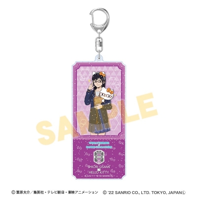 【グッズ-キーホルダー】ワールドトリガー×サンリオキャラクターズ チケット風アクリルキーホルダー 宇佐美 栞×ハローキティ