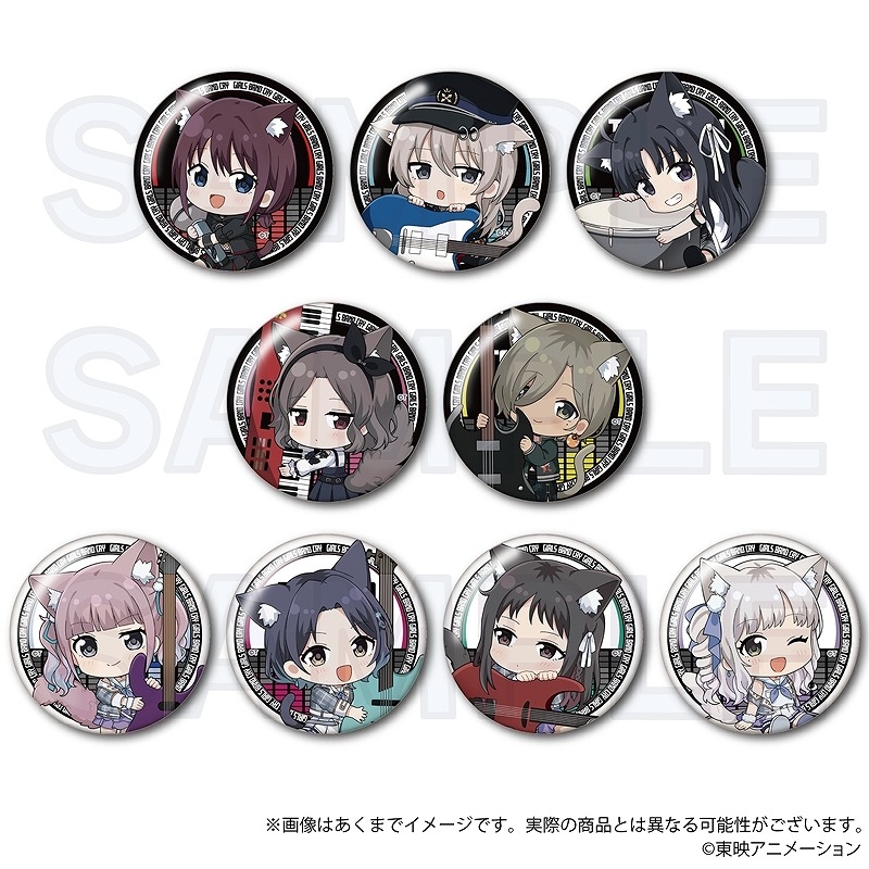 【グッズ-バッチ】ガールズバンドクライ トレーディングミニキャラ缶バッジ ネコミミver.
