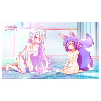 【グッズ-デスクマット】ノーゲーム・ノーライフ ラバーマット(白&初瀬いづな/お風呂)