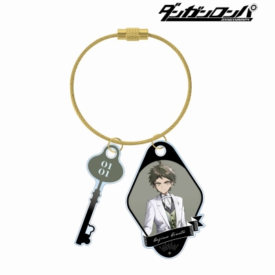 【グッズ-キーホルダー】ダンガンロンパシリーズ 緜さんイラスト 日向創 メイド&執事ver. 2連ワイヤーアクリルキーホルダー