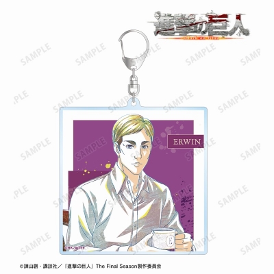 【グッズ-キーホルダー】進撃の巨人 描き下ろし エルヴィン ティータイムver. Ani-Art BIGアクリルキーホルダー