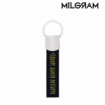 【グッズ-キーホルダー】MILGRAM -ミルグラム- ムウ 囚人服ベルト風 キーリング付き合皮キーホルダー