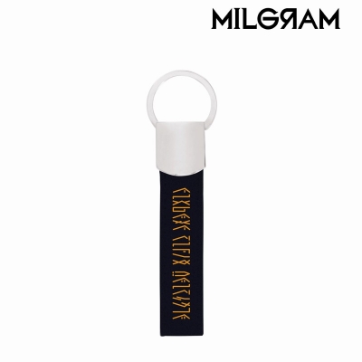 【グッズ-キーホルダー】MILGRAM -ミルグラム- マヒル 囚人服ベルト風 キーリング付き合皮キーホルダー