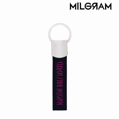 【グッズ-キーホルダー】MILGRAM -ミルグラム- コトコ 囚人服ベルト風 キーリング付き合皮キーホルダー
