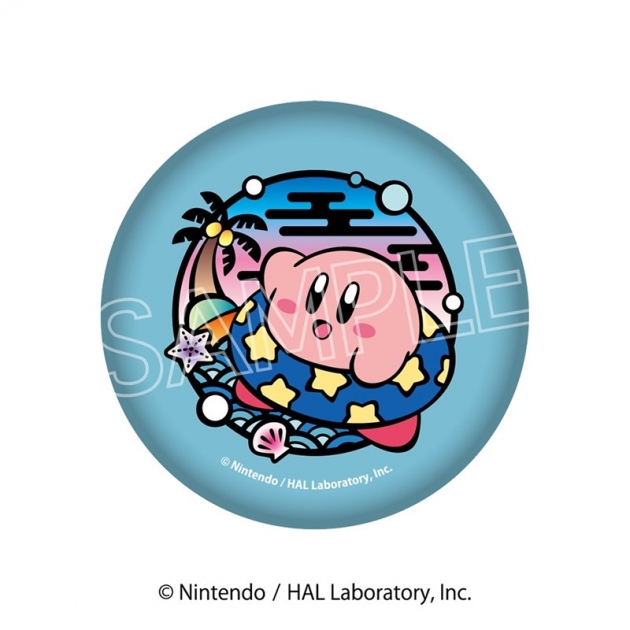 【グッズ-バッチ】星のカービィ 切り絵シリーズ 和紙風缶バッジ Bうきわ