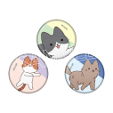 【グッズ-バッチ】うごく!ねこむかしばなし ミニ缶バッジセット Cセットの画像