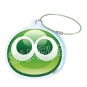 【グッズ-キーホルダー】ぷよぷよ ワイヤーキーチェーン みどりぷよの画像