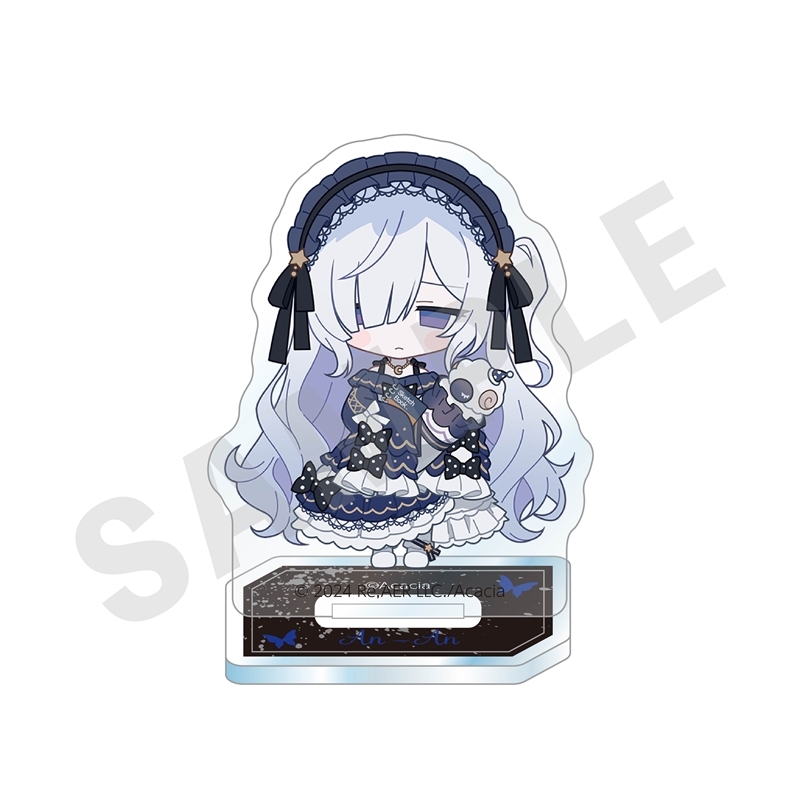 Chibi acrylic stand artwork of Natsume An An suited to a minimal black iPhone wallpaper