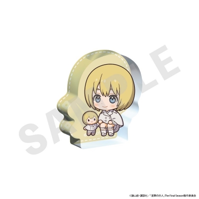 【グッズ-置きもの】TVアニメ『進撃の巨人』 ミニキャラホワイトコーデシリーズ ミニダイカットアクリルブロック(アルミン)
