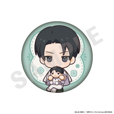 【グッズ-バッチ】TVアニメ『進撃の巨人』 ミニキャラホワイトコーデシリーズ 缶バッジ(リヴァイ)