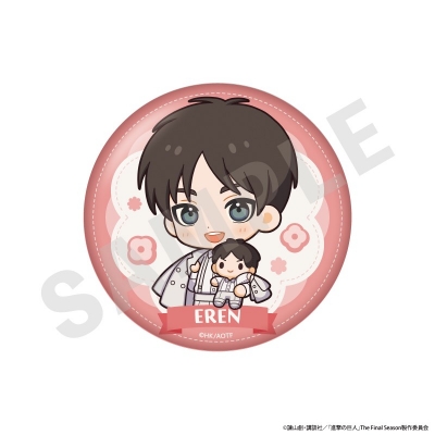 【グッズ-ミラー】TVアニメ『進撃の巨人』 ミニキャラホワイトコーデシリーズ ふわふわ缶ミラー(エレン)