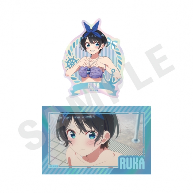 【グッズ-ステッカー】「彼女、お借りします」 オーロラステッカーセット リデザイン(更科瑠夏)