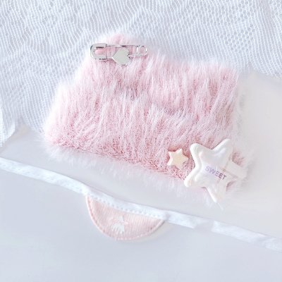 【グッズ-衣装】ノンキャラオリジナル ぬいぐるみ用猫耳ニット帽&スタイセット【10cm用】ピンク【G.triGer】