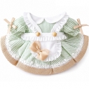 【グッズ-ぬい服】ノンキャラオリジナル アメリカンダイナー風エプロンワンピース【10~15cm用】 グリーンの画像