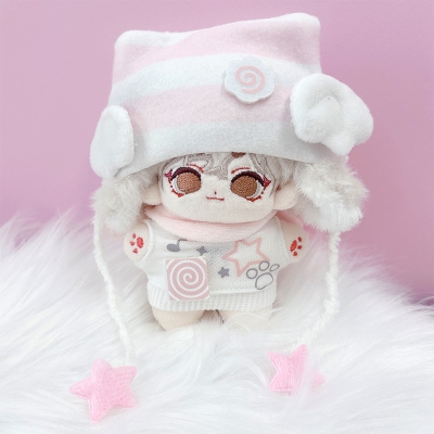 【グッズ-衣装】ノンキャラオリジナル 猫耳ニット帽&羽付きスウェットセット 10cm用/ピンク【G.triGer】