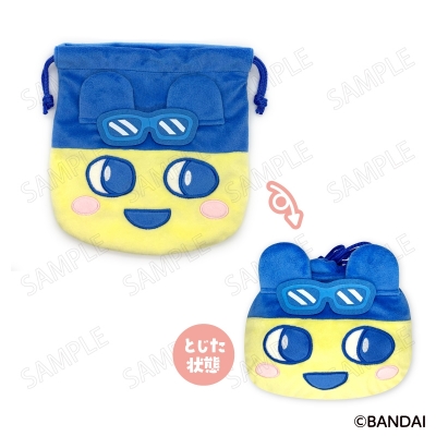 【グッズ-巾着】たまごっち エンジョイ!トラベル フェイス巾着 A:まめっち